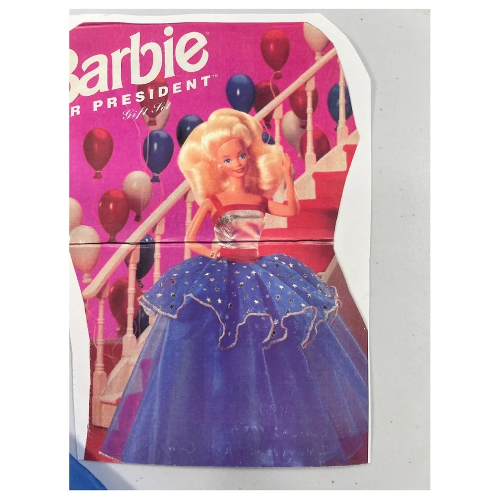 Vintage Barbie for President Doll in Red Silver & Blue Gown Collector Doll 1992